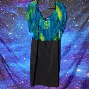 Alyx- Blue & Green Blouse Top Dress size 20w